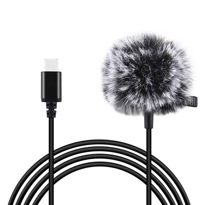 Jack Puluz tie microphone with clip PU425 1.5m USB-C