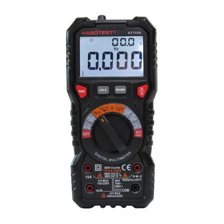 Digital Multimeter with Flashlight Habotest HT118A, True RMS, NCV