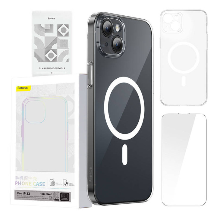 Phone case Baseus Magnetic Crystal Clear for iPhone 13 (transparent) w