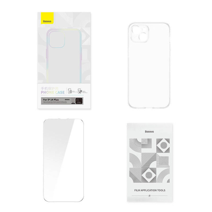 Transparent Case and Tempered Glass set Baseus Corning for iPhone 14 P
