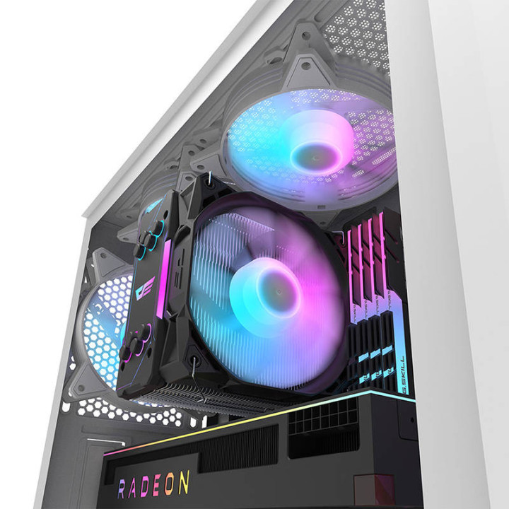 Darkflash DK352 Plus computer case (black and white) + 4 ARGB fans