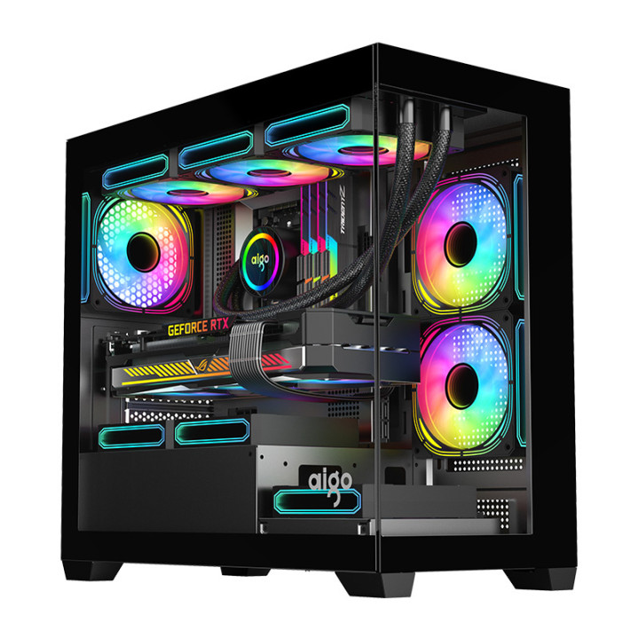 Darkflash C218M computer case + 6 ARGB fans (black)