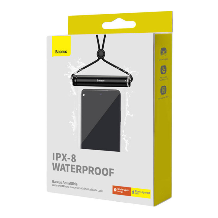 Waterproof phone case Baseus AquaGlide with Cylindrical Slide Lock (bl