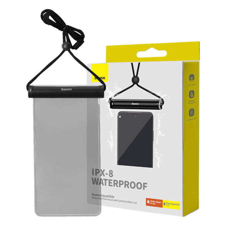Waterproof phone case Baseus AquaGlide with Cylindrical Slide Lock (bl