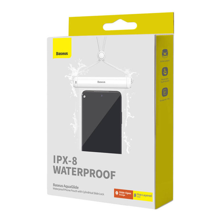 Waterproof phone case Baseus AquaGlide with Cylindrical Slide Lock (wh