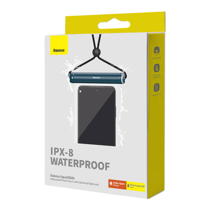 Waterproof phone case Baseus AquaGlide with Cylindrical Slide Lock (bl