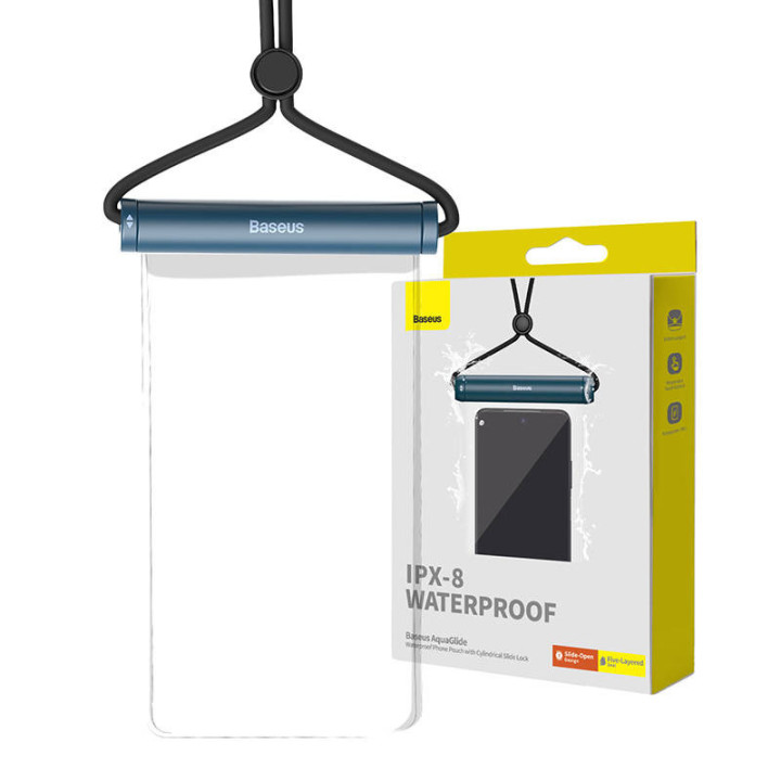 Waterproof phone case Baseus AquaGlide with Cylindrical Slide Lock (bl