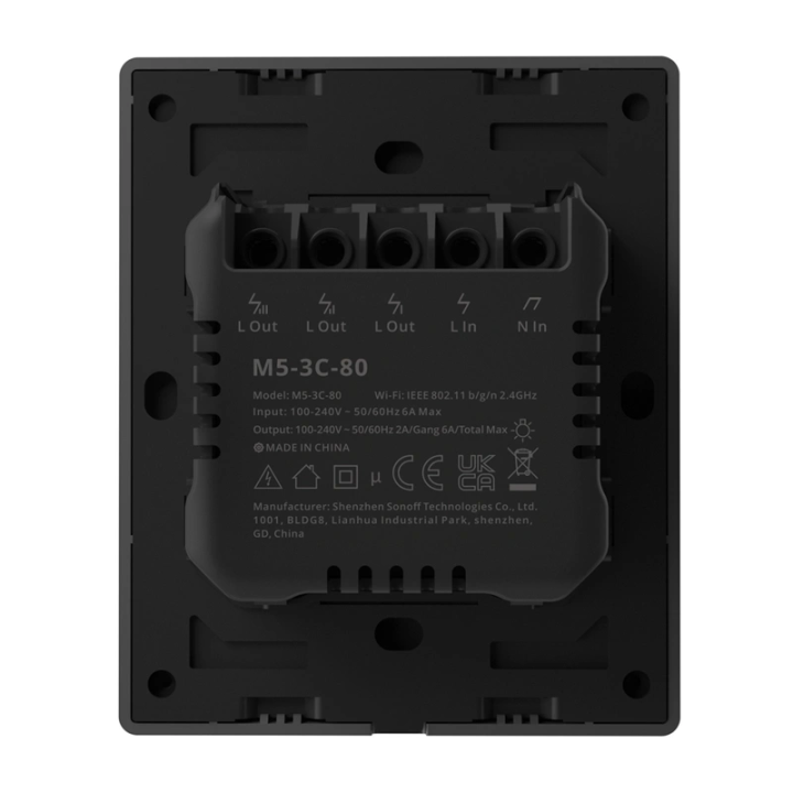 SONOFF M5-3C-80 Smart WiFi Wall Switch (3-channel, flush-mount, graphi