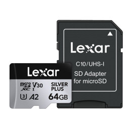 Karta pamięci Lexar High-Performance Silver Plus microSDXC 64GB + adap