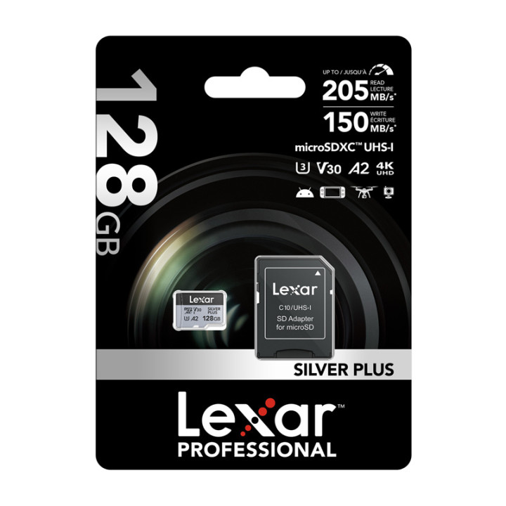 Karta pamięci Lexar High-Performance Silver Plus microSDXC 128GB + ada