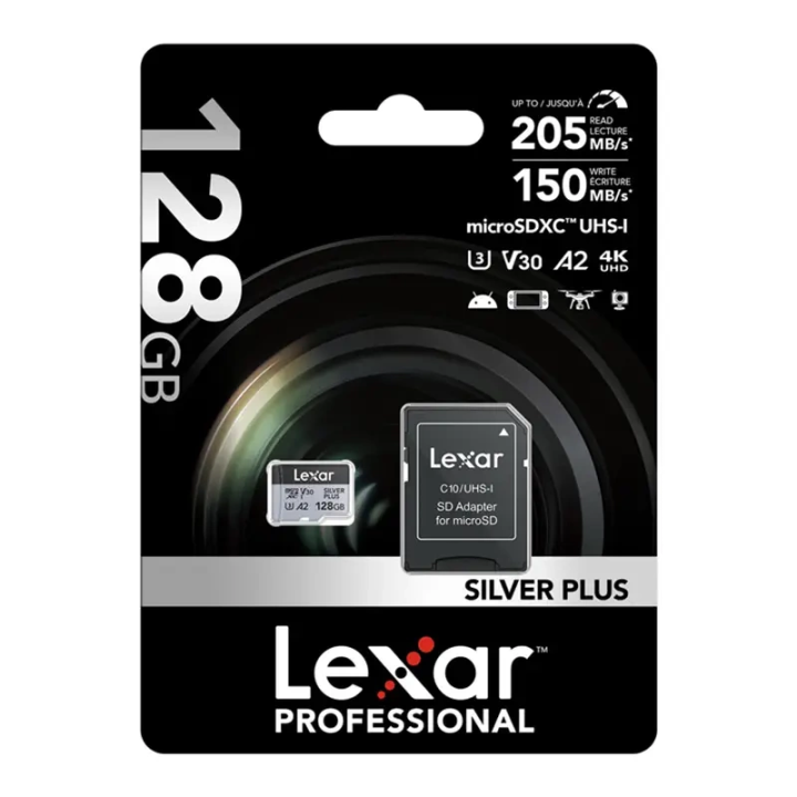 Karta pamięci Lexar High-Performance Silver Plus microSDXC 128GB + ada