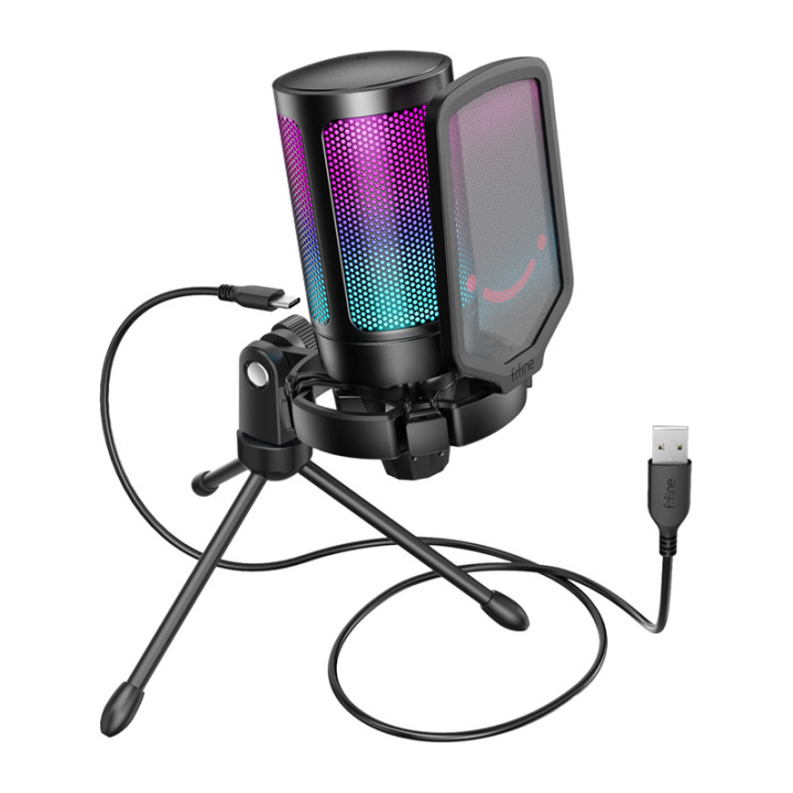 Fifine A6V condenser gaming microphone (black)