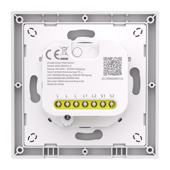 SONOFF MINI-ZB2GSL-E ZigBee two-channel wall switch without nat.