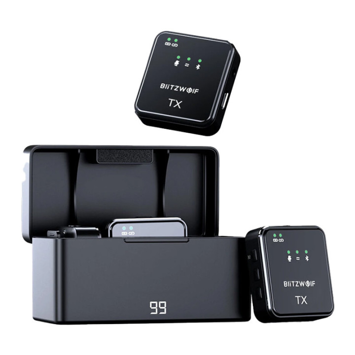BlitzWolf Wireless Microphone, BW-SX63, 1000mAh (black)