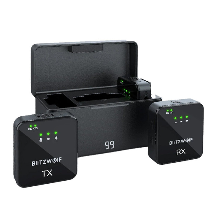 BlitzWolf Wireless Microphone, BW-SX63, 1000mAh (black)