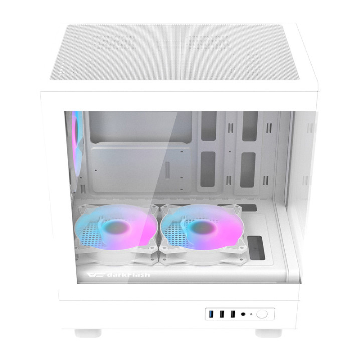 Darkflash DB330M Computer Case + 3 Fans (White)