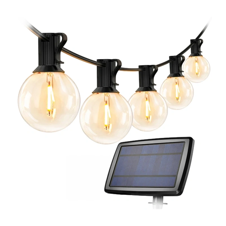 LEPRO PR440001-WW Solar Garden String Lights, 7.62 m, Twilight Sensor,