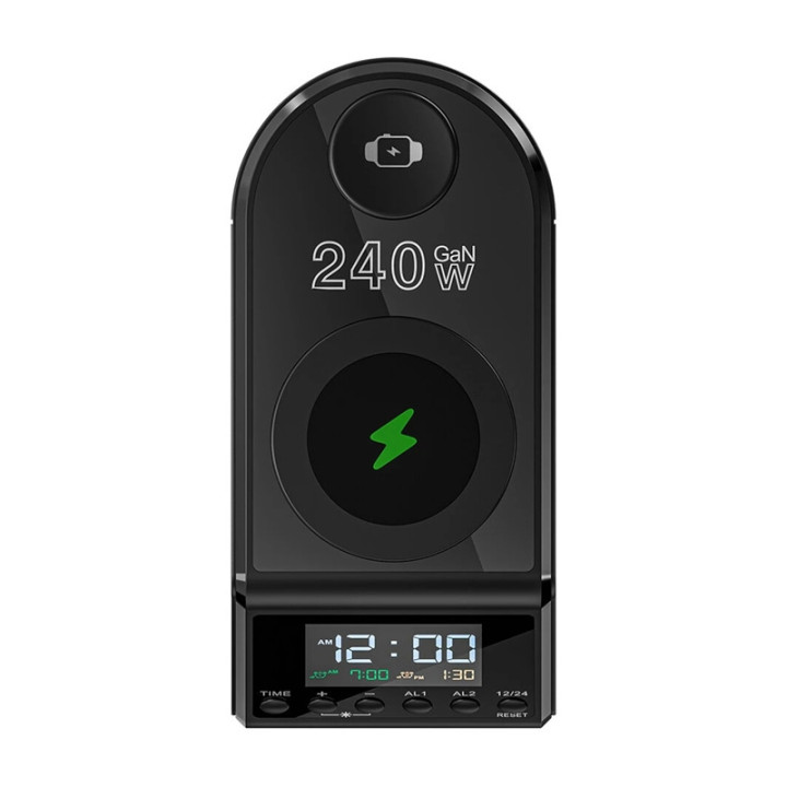 Blitzwolf BW-FW10 alarm clock with charger 2xUSB-A, 4xUSB-C, 240W
