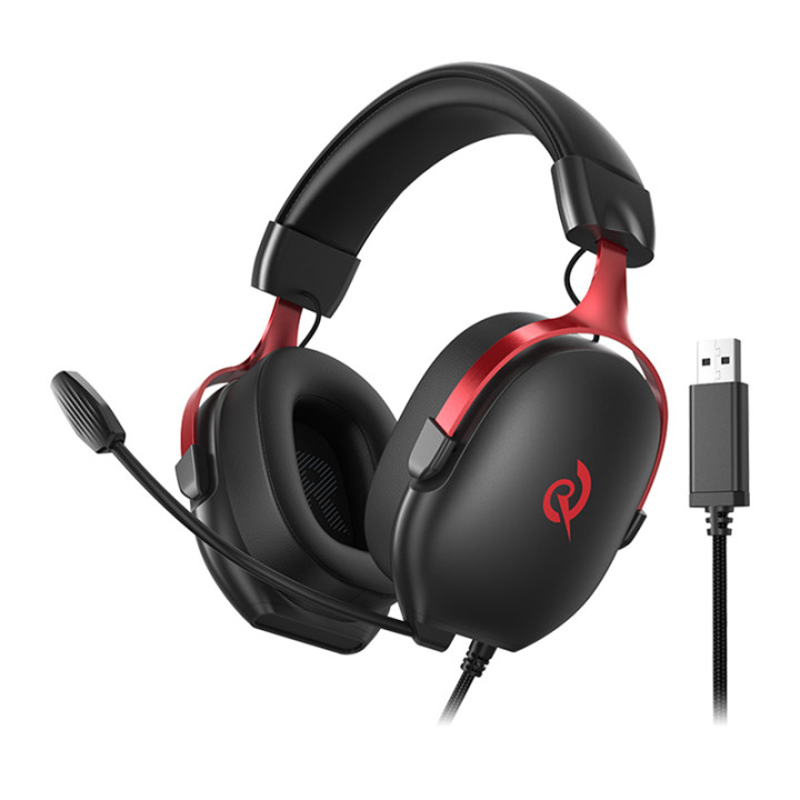 QCY Heroad VN200 Gaming Headphones (Black and Red)
