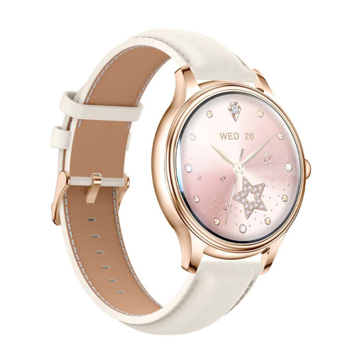 COLMI L28 Smart Watch (Gold + gold leather strap)
